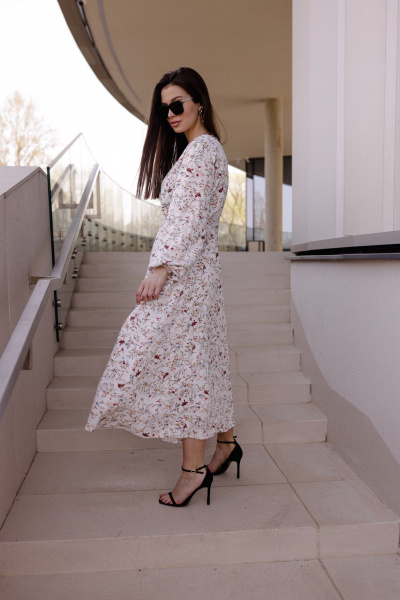 Платье Krasa М353-24 белый_в_цветы - фото 7