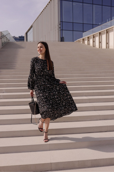 Платье Krasa М353-24 черный_в_цветы - фото 12