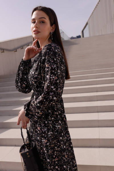 Платье Krasa М353-24 черный_в_цветы - фото 9
