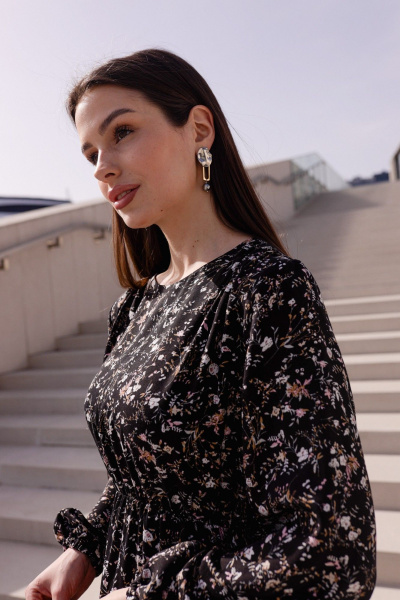 Платье Krasa М353-24 черный_в_цветы - фото 3