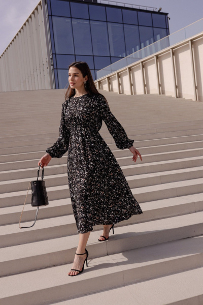 Платье Krasa М353-24 черный_в_цветы - фото 8