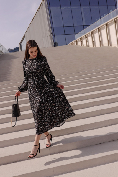 Платье Krasa М353-24 черный_в_цветы - фото 7