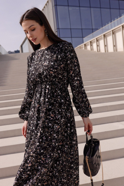 Платье Krasa М353-24 черный_в_цветы - фото 5