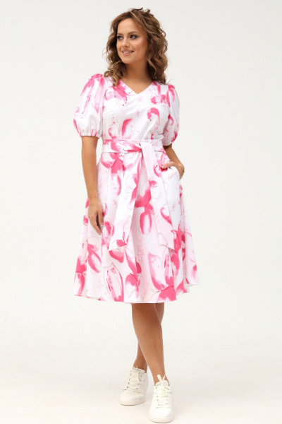 Романтическое платье с отрезной талией и сборкой Angelina & Сompany 989 - фото 4