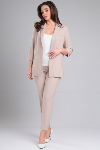 Брюки, жакет LeNata 20404 бежевый - фото 5