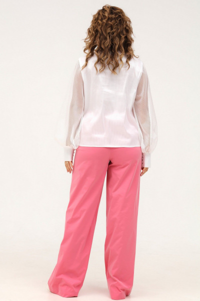 Брюки палаццо из стрейч-текстиля с высокой посадкой Angelina & Сompany 991 - фото 7