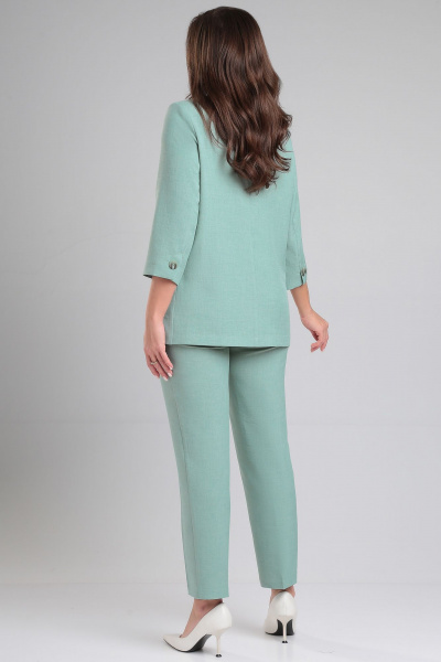 Комплект из жакета и брюк в бирюзовом цвете LeNata 20404 мята - фото 2