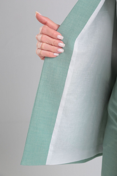 Комплект из жакета и брюк в бирюзовом цвете LeNata 20404 мята - фото 6