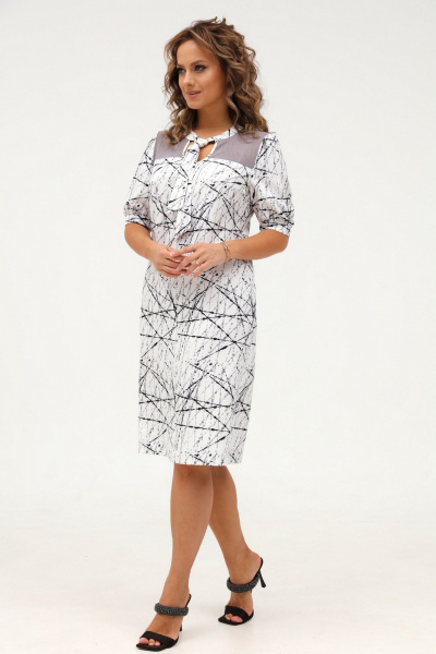 Элегантное платье из плательной ткани с галстуком Angelina & Сompany 993 - фото 9