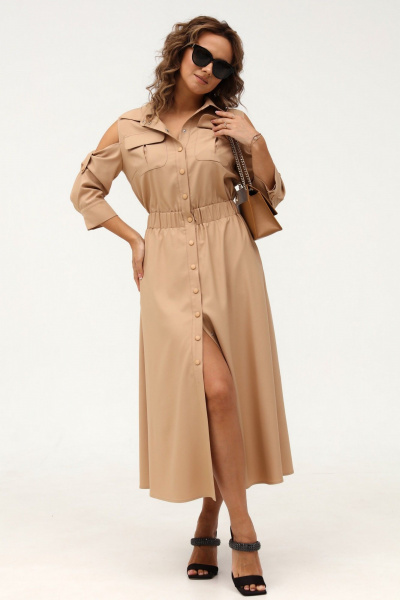 Платье рубашечного типа с расклешением и поясом Angelina & Сompany 994 - фото 6