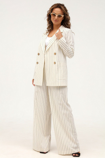 Деловой брючный костюм из хлопка с полоской Angelina & Сompany 995 - фото 8