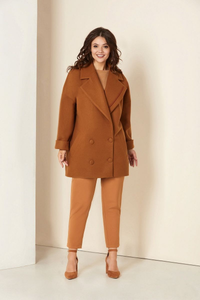 Пальто Andrea Style 00276 верблюд - фото 2
