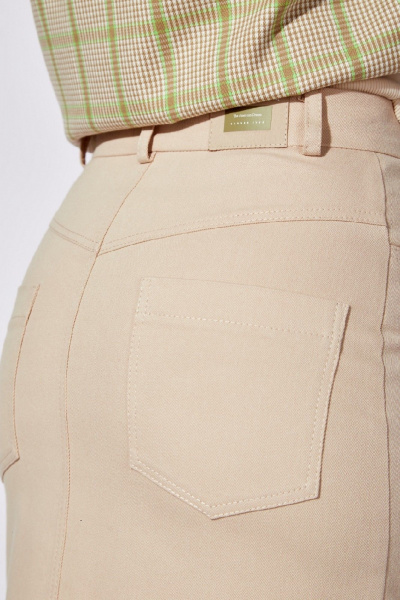 Юбка длинная джинсовая с гульфиком и застежкой на пуговицу LEANNA-STYLE 1006 бежевый - фото 3