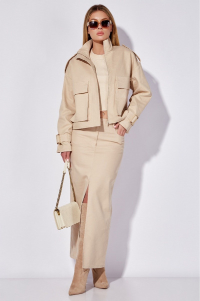 Жакет, юбка LEANNA-STYLE 9014 бежевый - фото 5