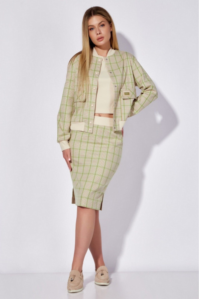 Жакет бомбер с накладными карманами и отделкой трикотажем LEANNA-STYLE 6008 мультиколор - фото 7