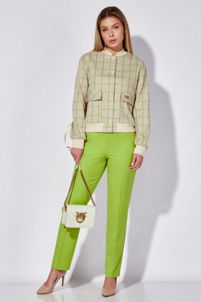 Жакет бомбер с накладными карманами и отделкой трикотажем LEANNA-STYLE 6008 мультиколор - фото 5