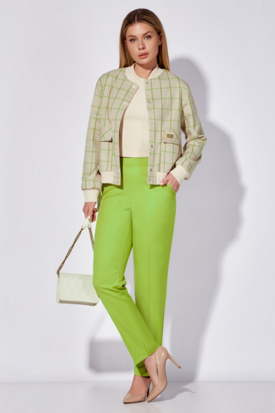 Жакет бомбер с накладными карманами и отделкой трикотажем LEANNA-STYLE 6008 мультиколор - фото 4