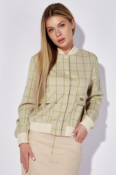 Жакет бомбер с накладными карманами и отделкой трикотажем LEANNA-STYLE 6008 мультиколор - фото 2