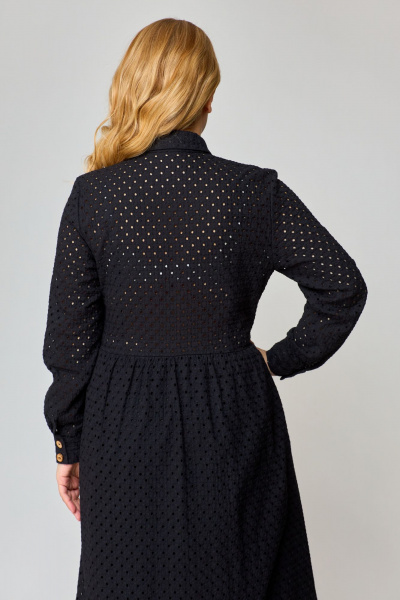 Платье-рубашка из хлопка с накладными карманами VIPPRIMO 106 черный - фото 5