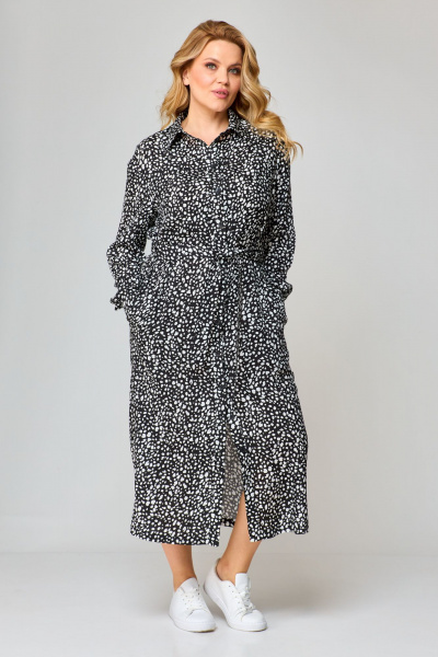 Платье макси с принтом и поясом из вискозы VIPPRIMO 107 мультиколор - фото 13