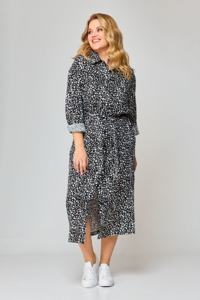 Платье макси с принтом и поясом из вискозы VIPPRIMO 107 мультиколор - фото 4