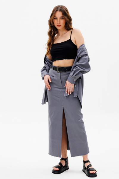 Рубашка, юбка ANIDEN 312-1 серый - фото 11