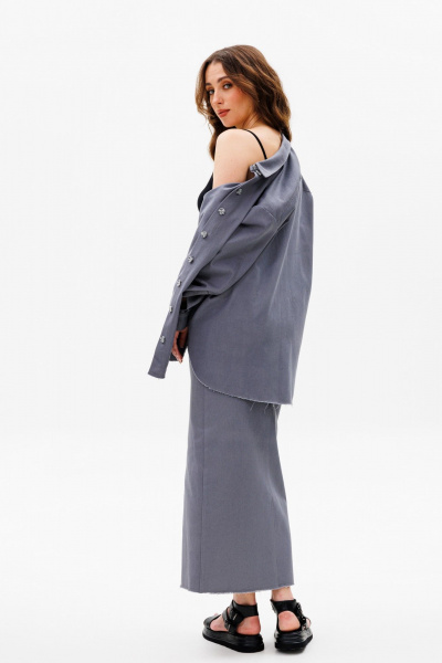 Рубашка, юбка ANIDEN 312-1 серый - фото 10