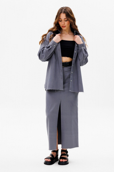 Рубашка, юбка ANIDEN 312-1 серый - фото 2