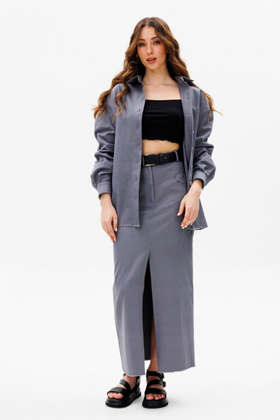 Рубашка, юбка ANIDEN 312-1 серый - фото 1