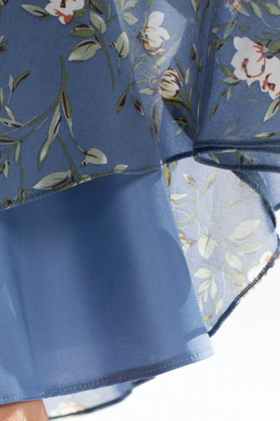 Платье без воротника, с талиевыми вытачками, съемным поясом Golden Valley 4708-1 голубой - фото 5