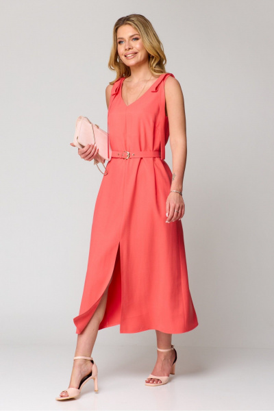 Платье, пояс Laikony L-771 лосось - фото 6