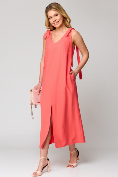 Платье, пояс Laikony L-771 лосось - фото 4