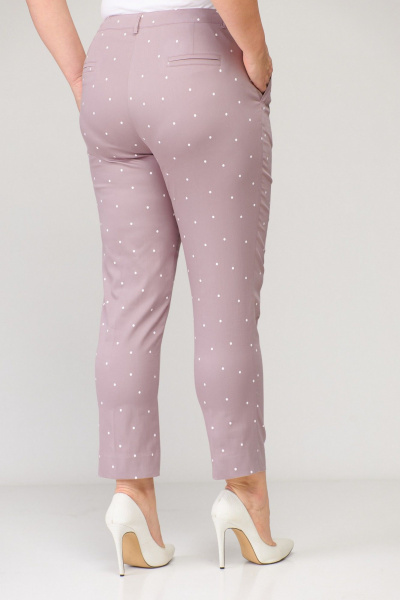 Комплект из хлопкового жакета и классических брюк с разрезами БелЭльСтиль 203-2 83 22+586 2 87 22_темная_пудра - фото 10