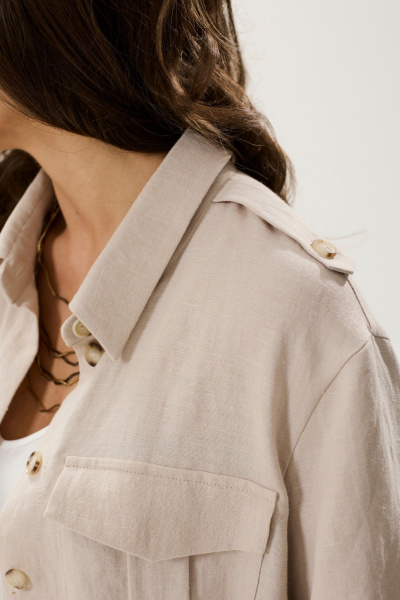 Летний комплект из рубашки и брюк из льна и текстиля MALI 724-002 бежевый - фото 9