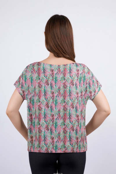 Майка эластичная с принтом и коротким рукавом для лета Verally 434-1 элегия - фото 2