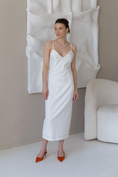 Платье нарядное прямое на тонких бретелях с вытачками HELEN BIRCH Pl035 - фото 1