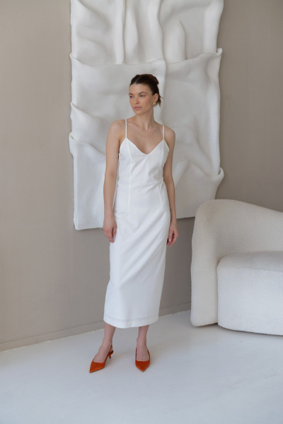 Платье нарядное прямое на тонких бретелях с вытачками HELEN BIRCH Pl035 - фото 3