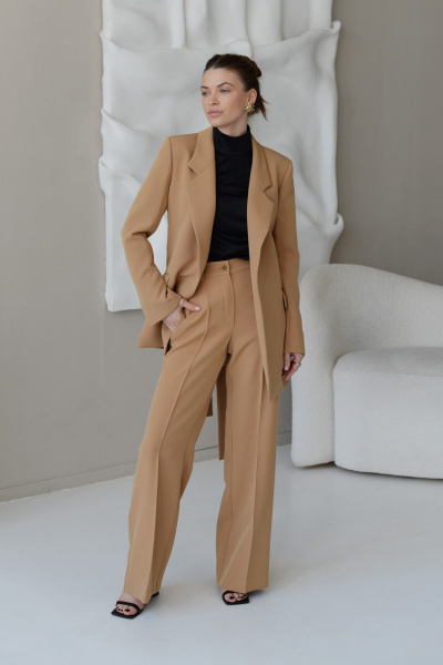 Жакет асимметричный с поясом из текстиля для деловых образов HELEN BIRCH J030a - фото 8