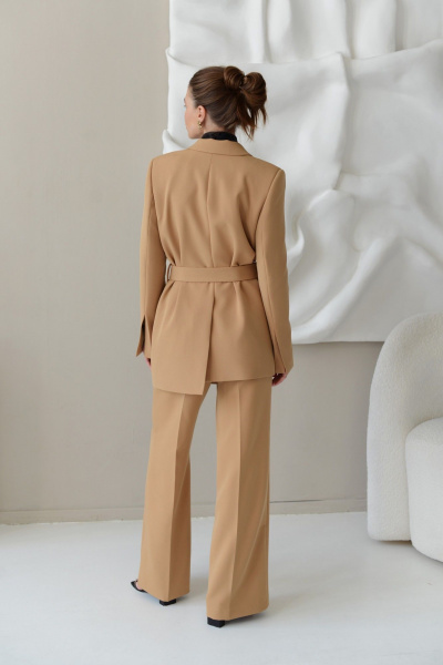 Жакет асимметричный с поясом из текстиля для деловых образов HELEN BIRCH J030a - фото 7