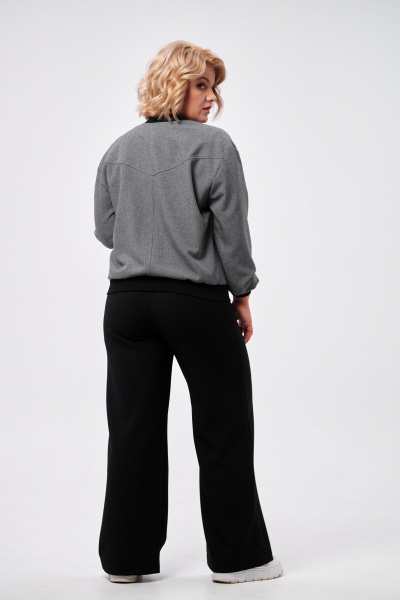 Бомбер оверсайз с классическим стилем и мягким текстилем AMUARt 1004-1 серый - фото 12