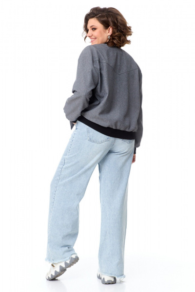 Бомбер оверсайз с классическим стилем и мягким текстилем AMUARt 1004-1 серый - фото 7