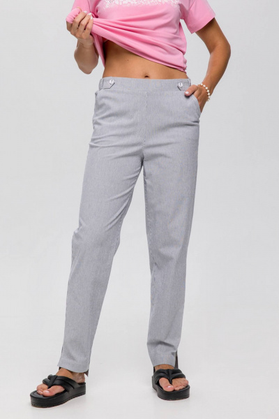 Брюки зауженные летние с разрезами из хлопка и текстиля Femme & Devur 90084 1.54F(164) - фото 1