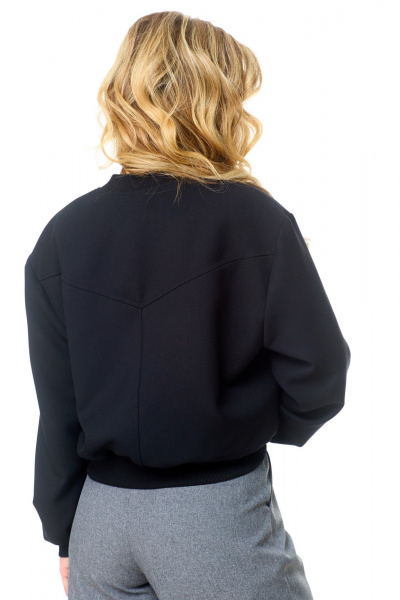 Бомбер черный оверсайз с комфортной посадкой и текстильной отделкой AMUARt 1004 черный - фото 7