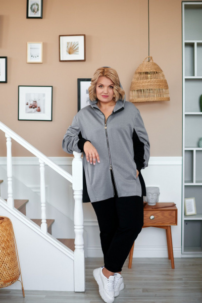 Брюки, кофта AMUARt 1005 черный+серый - фото 23