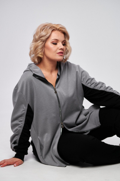 Брюки, кофта AMUARt 1005 черный+серый - фото 21