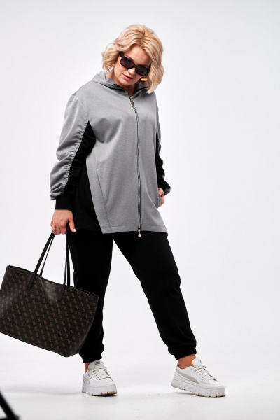 Брюки, кофта AMUARt 1005 черный+серый - фото 13