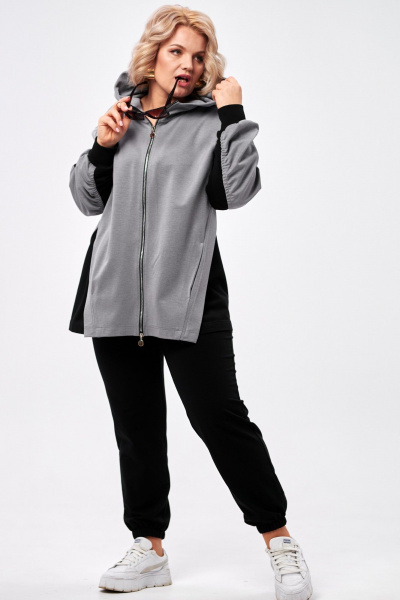 Брюки, кофта AMUARt 1005 черный+серый - фото 12