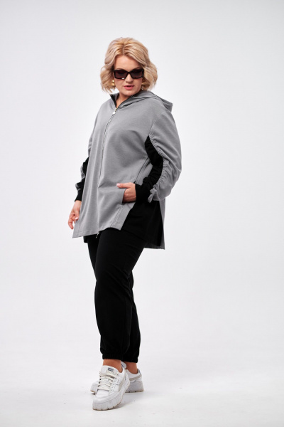 Брюки, кофта AMUARt 1005 черный+серый - фото 11