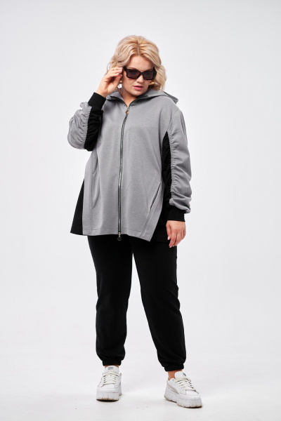 Брюки, кофта AMUARt 1005 черный+серый - фото 10