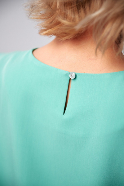 Платье макси из двух видов ткани с карманами AMUARt 1007 мята - фото 12